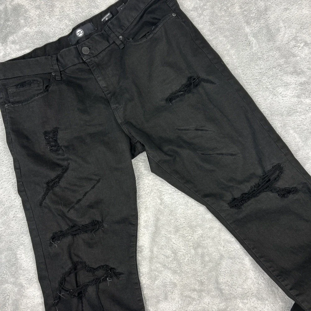 Jordan Craig Jeans the Martin Stacked‎ 40x38 Black Distressed Denim Straight